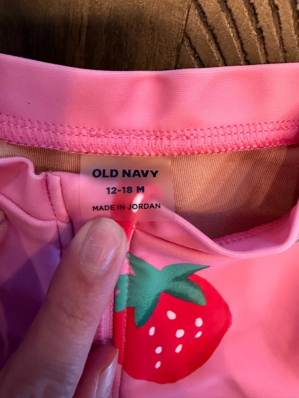 Old Navy Pink Strawberry Print One-Piece Swimsuit